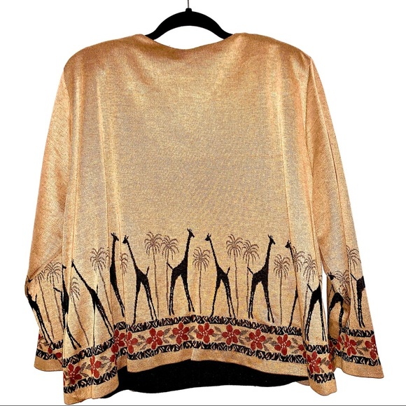 ALFRED DUNNER VINTAGE GIRAFFE 🦒 SWEATER CARDIGAN - Picture 2 of 2